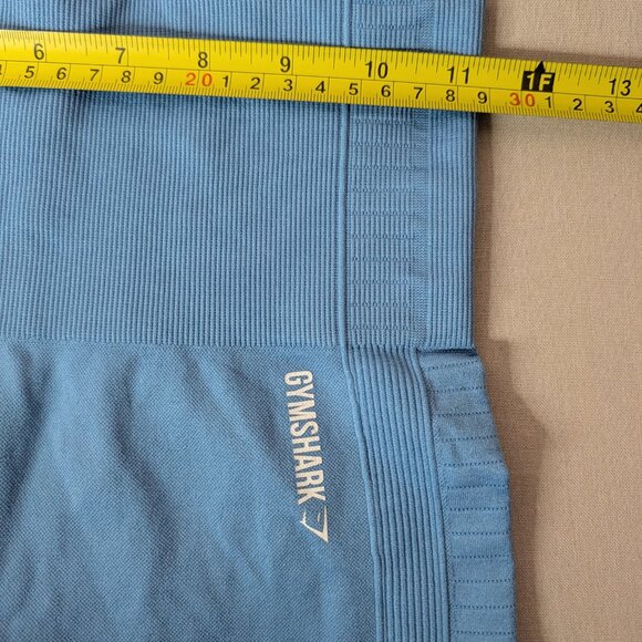 GYMSHARK Leggings Women Small Blue Energy Crop High Waisted Athletic Workout - Picture 2 of 8